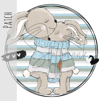 Patch / Aufnäher  - "Together" - Streifen - Rund